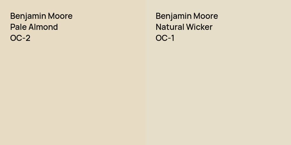 Benjamin Moore Pale Almond vs. Benjamin Moore Natural Wicker