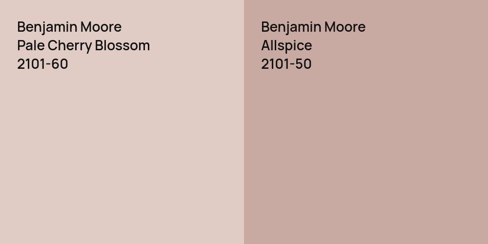 Benjamin Moore Pale Cherry Blossom vs. Benjamin Moore Allspice