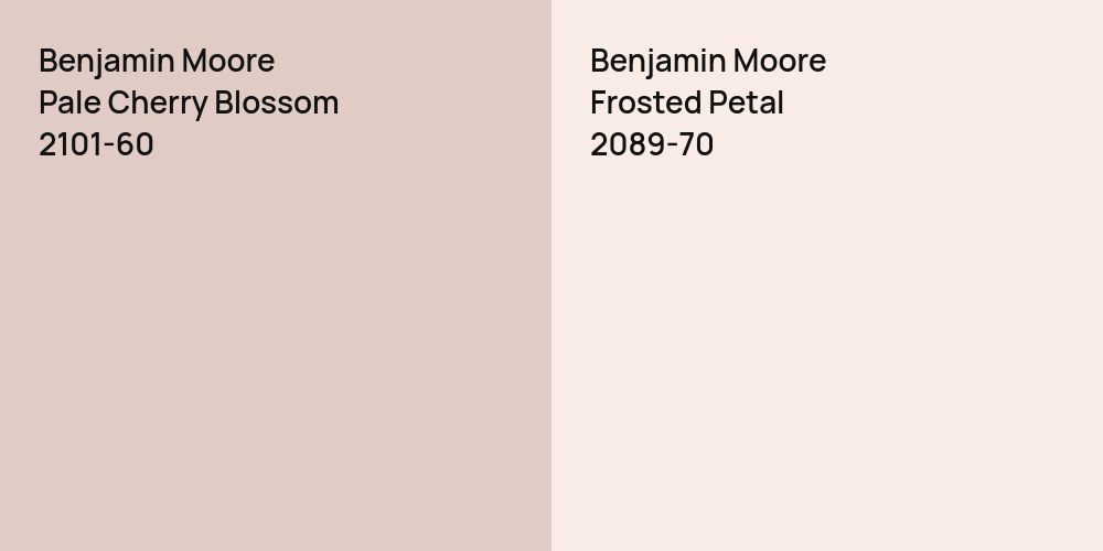 Benjamin Moore Pale Cherry Blossom vs. Benjamin Moore Frosted Petal