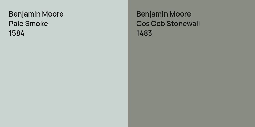 Benjamin Moore Pale Smoke vs. Benjamin Moore Cos Cob Stonewall