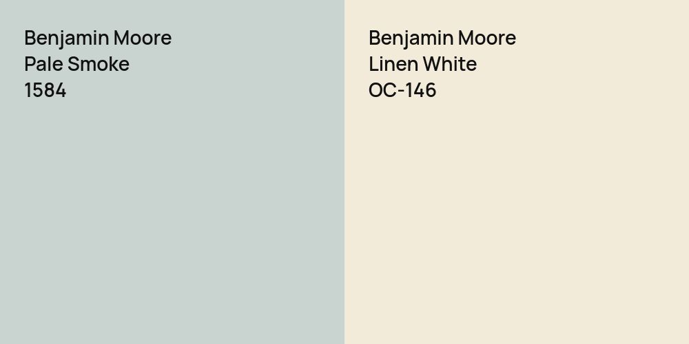 Benjamin Moore Pale Smoke vs. Benjamin Moore Linen White