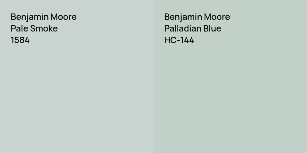 Benjamin Moore Pale Smoke vs. Benjamin Moore Palladian Blue