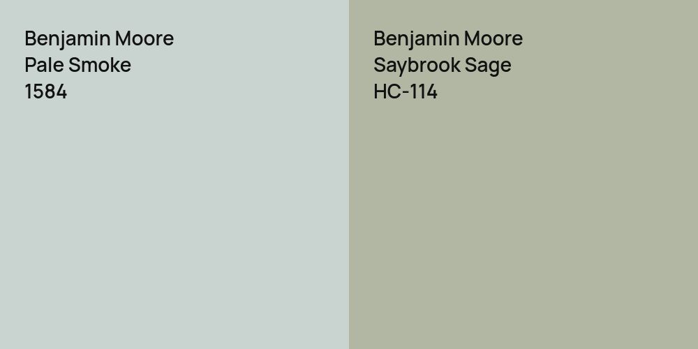 Benjamin Moore Pale Smoke vs. Benjamin Moore Saybrook Sage