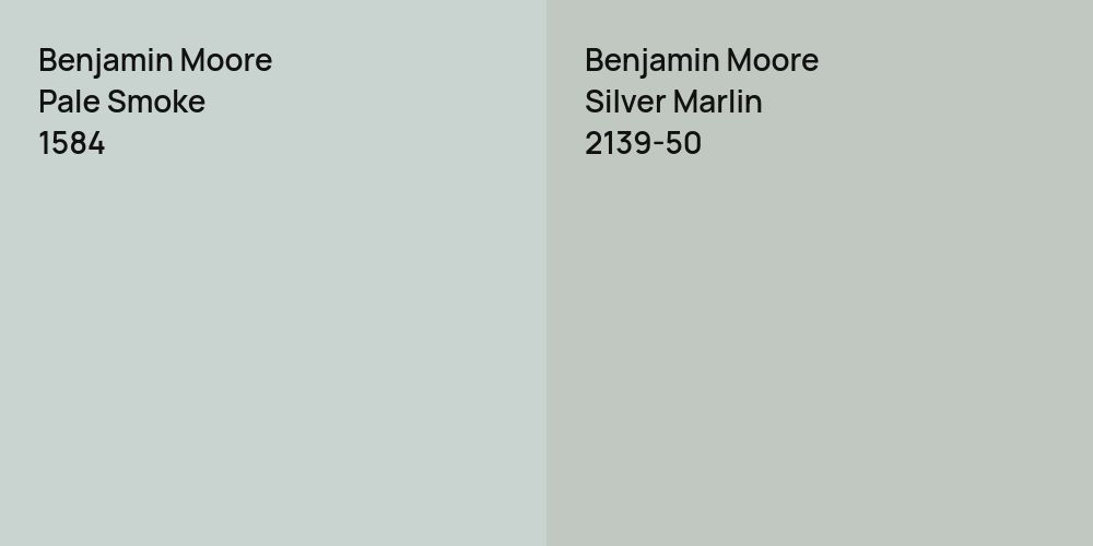 Benjamin Moore Pale Smoke vs. Benjamin Moore Silver Marlin