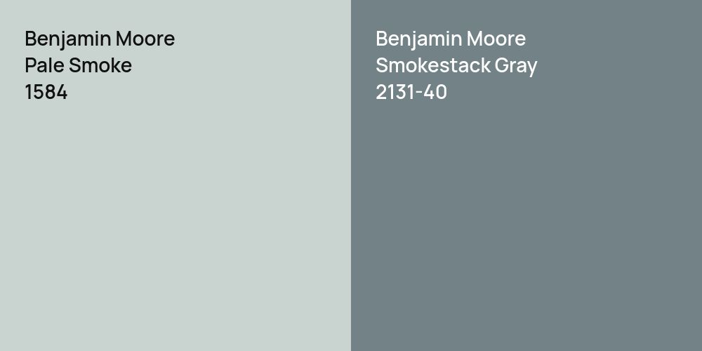 Benjamin Moore Pale Smoke vs. Benjamin Moore Smokestack Gray