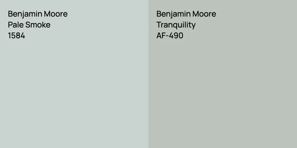 Benjamin Moore Pale Smoke vs. Benjamin Moore Tranquility