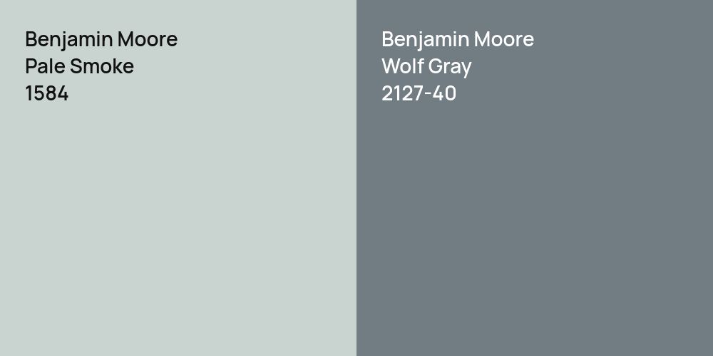 Benjamin Moore Pale Smoke vs. Benjamin Moore Wolf Gray