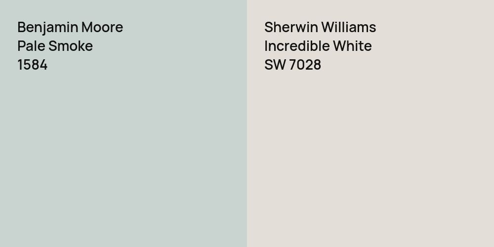 Benjamin Moore Pale Smoke vs. Sherwin Williams Incredible White