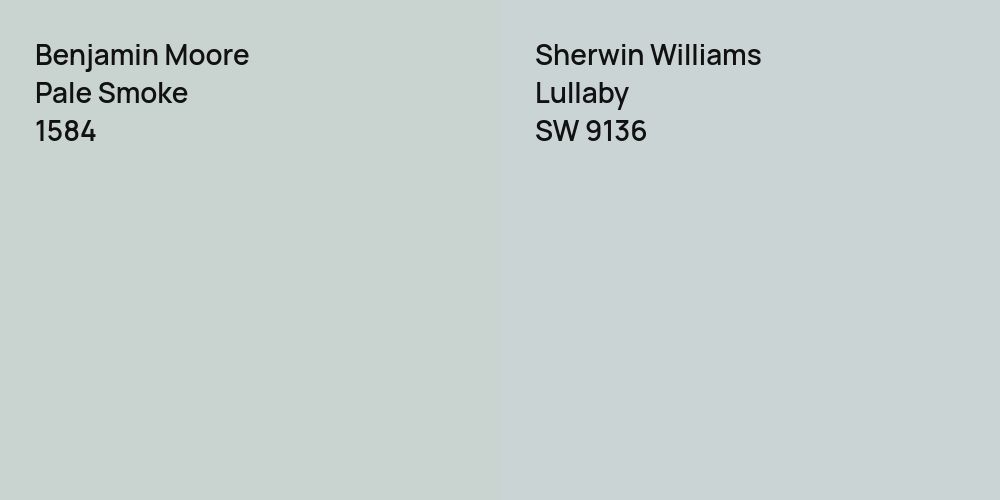 Benjamin Moore Pale Smoke vs. Sherwin Williams Lullaby