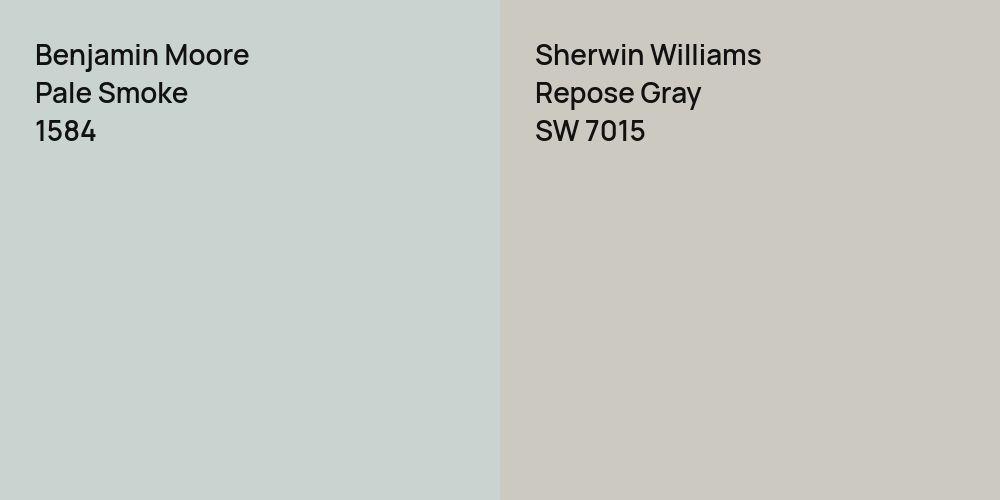 Benjamin Moore Pale Smoke vs. Sherwin Williams Repose Gray