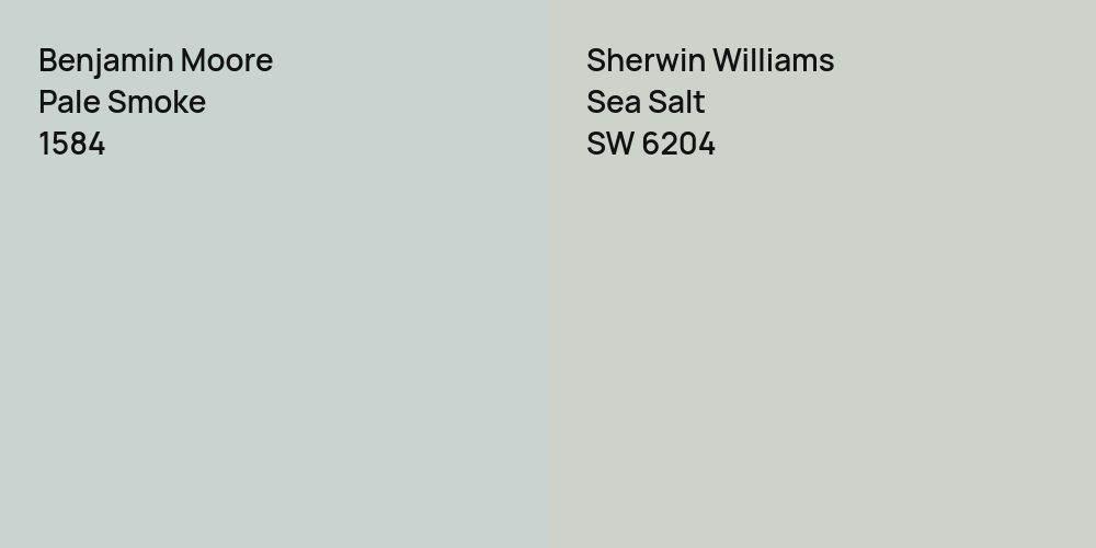 Benjamin Moore Pale Smoke vs. Sherwin Williams Sea Salt