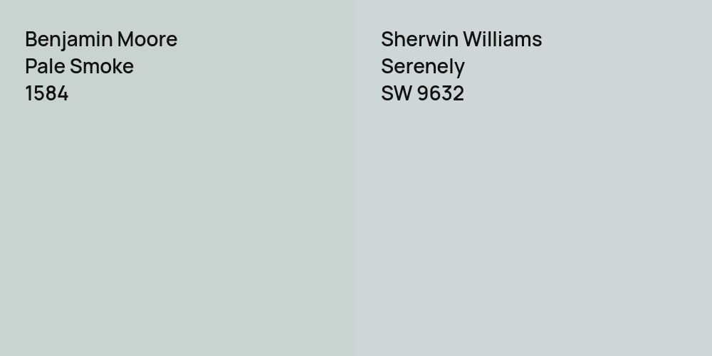 Benjamin Moore Pale Smoke vs. Sherwin Williams Serenely