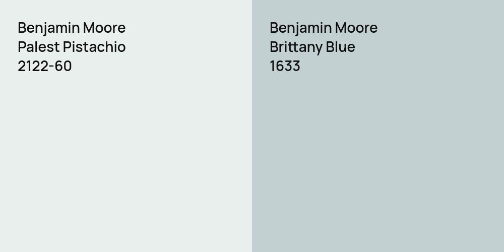 Benjamin Moore Palest Pistachio vs. Benjamin Moore Brittany Blue