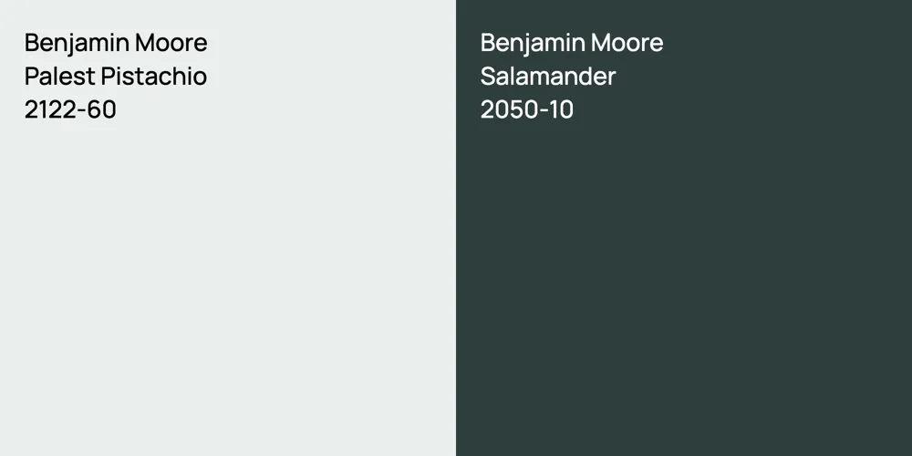 Benjamin Moore Palest Pistachio vs. Benjamin Moore Salamander