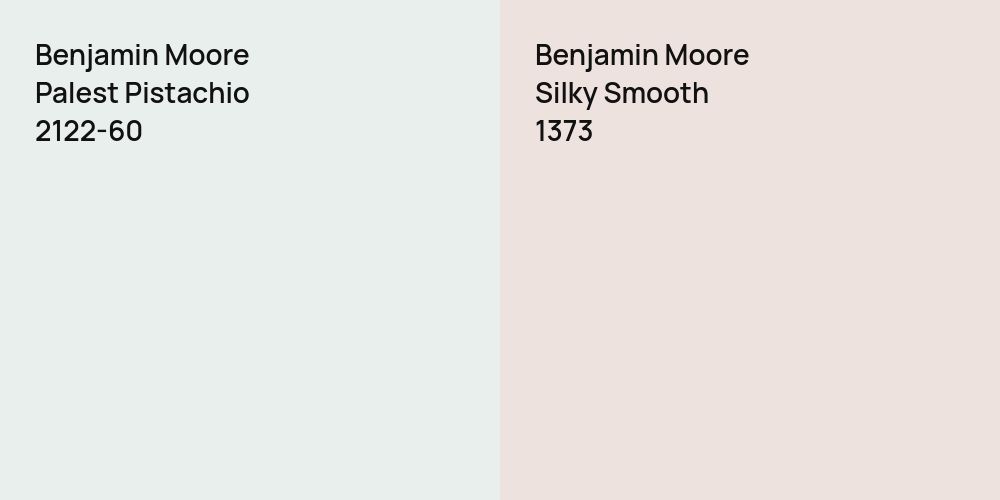 Benjamin Moore Palest Pistachio vs. Benjamin Moore Silky Smooth