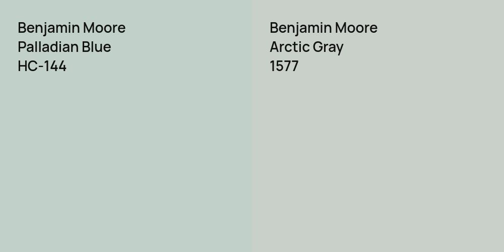 Benjamin Moore Palladian Blue vs. Benjamin Moore Arctic Gray