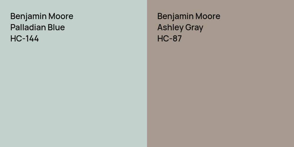 Benjamin Moore Palladian Blue vs. Benjamin Moore Ashley Gray