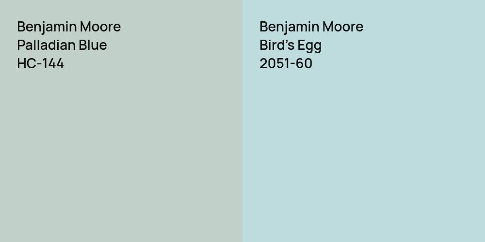 Benjamin Moore Palladian Blue vs. Benjamin Moore Bird's Egg