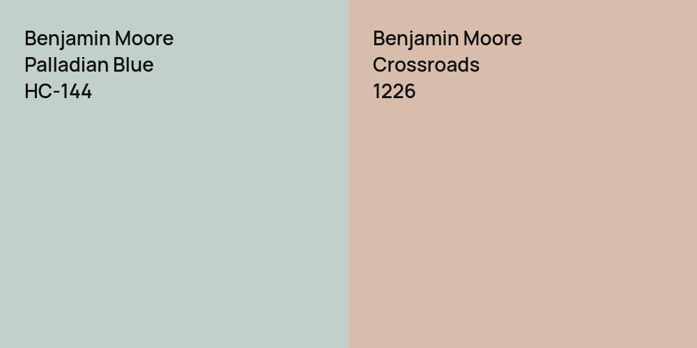 Benjamin Moore Palladian Blue vs. Benjamin Moore Crossroads