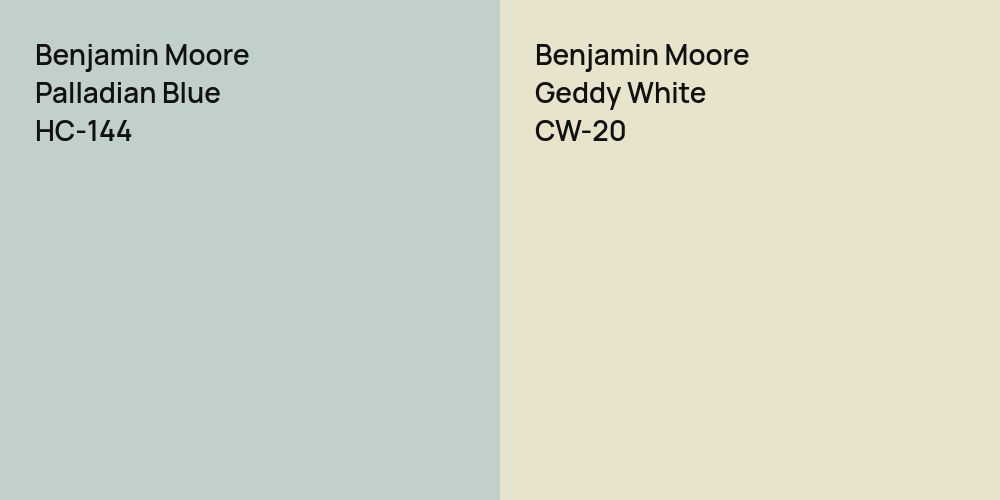 Benjamin Moore Palladian Blue vs. Benjamin Moore Geddy White