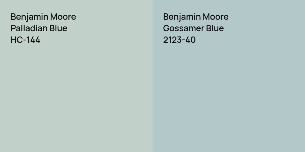 Benjamin Moore Palladian Blue vs. Benjamin Moore Gossamer Blue