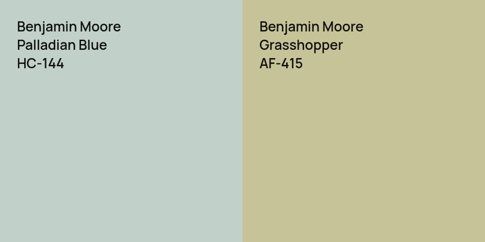 Benjamin Moore Palladian Blue vs. Benjamin Moore Grasshopper