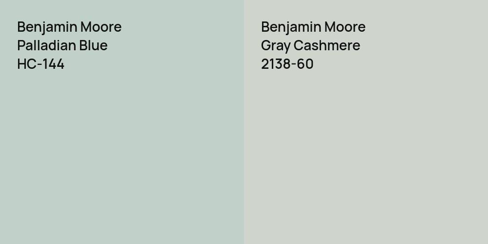 Benjamin Moore Palladian Blue vs. Benjamin Moore Gray Cashmere