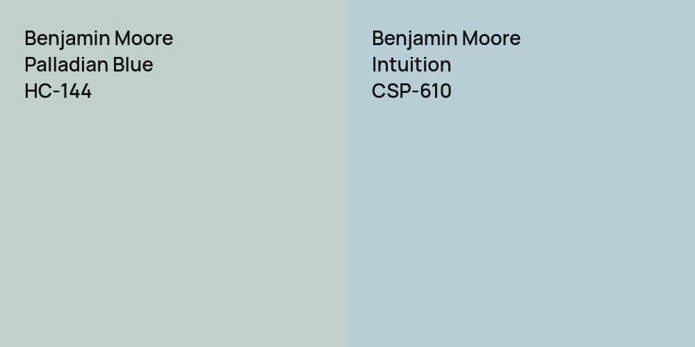 Benjamin Moore Palladian Blue vs. Benjamin Moore Intuition