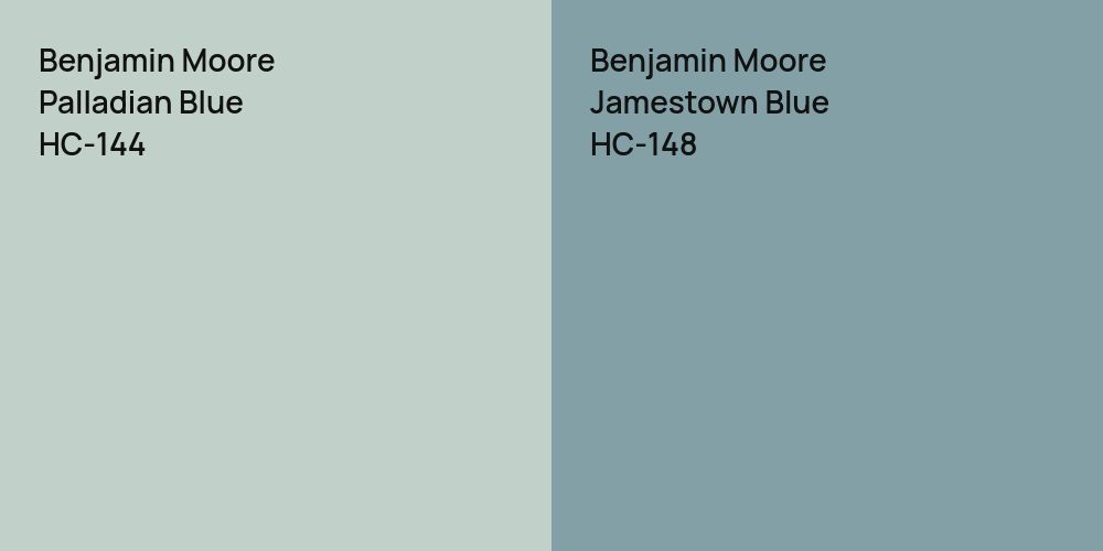 Benjamin Moore Palladian Blue vs. Benjamin Moore Jamestown Blue