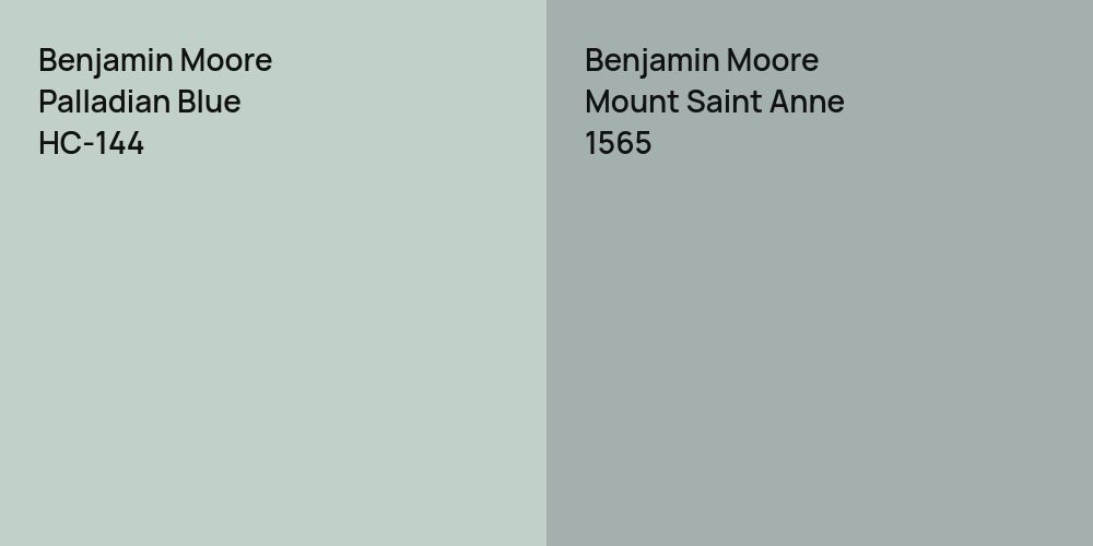 Benjamin Moore Palladian Blue vs. Benjamin Moore Mount Saint Anne