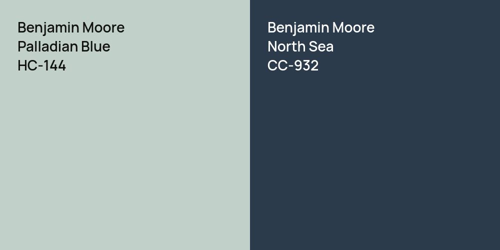 Benjamin Moore Palladian Blue vs. Benjamin Moore North Sea