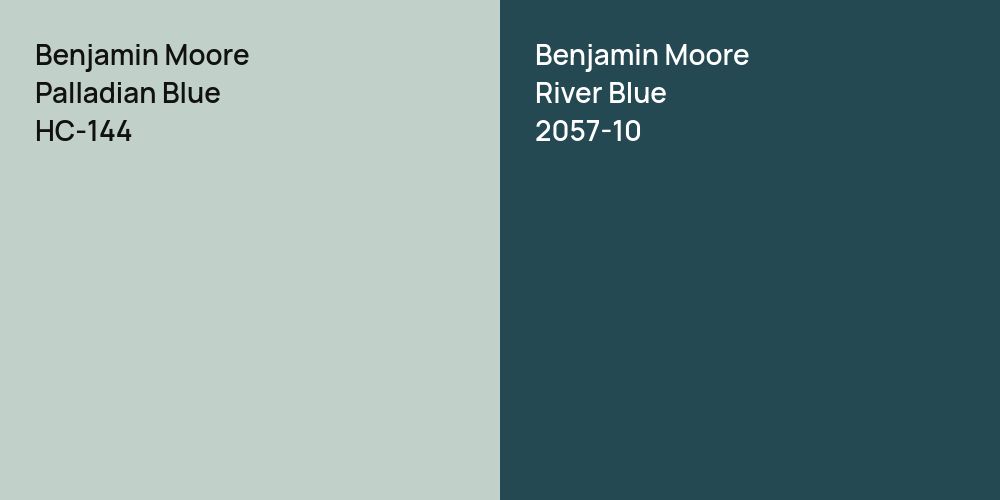 Benjamin Moore Palladian Blue vs. Benjamin Moore River Blue