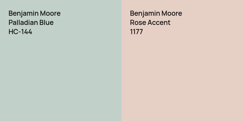 Benjamin Moore Palladian Blue vs. Benjamin Moore Rose Accent