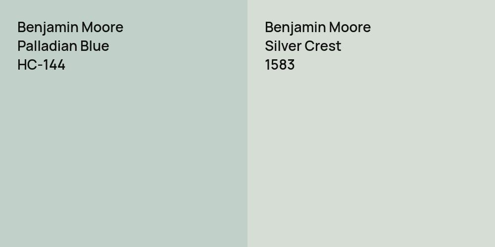 Benjamin Moore Palladian Blue vs. Benjamin Moore Silver Crest