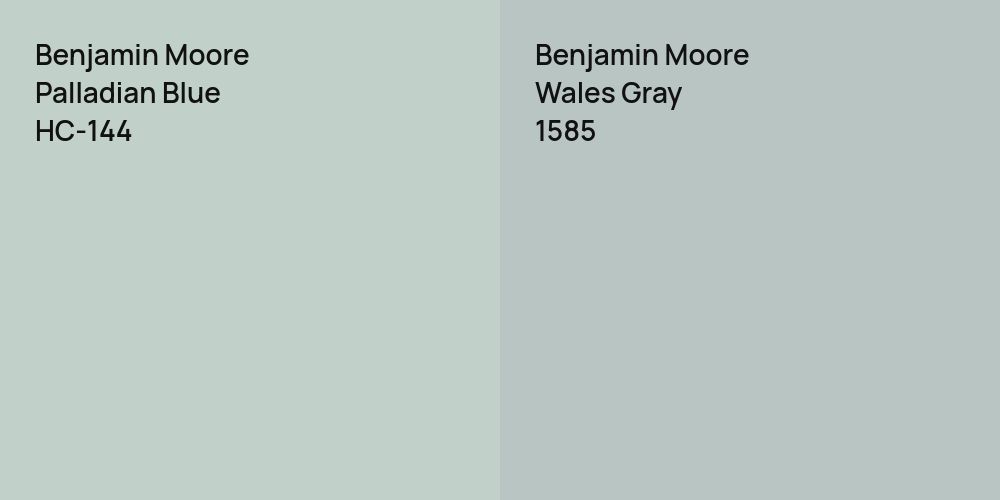 Benjamin Moore Palladian Blue vs. Benjamin Moore Wales Gray