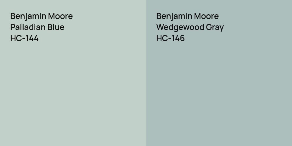 Benjamin Moore Palladian Blue vs. Benjamin Moore Wedgewood Gray