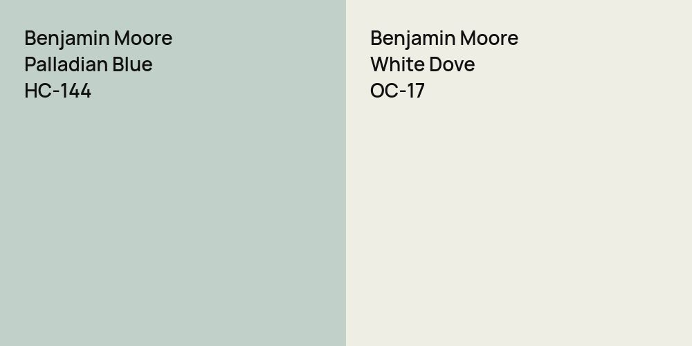 Benjamin Moore Palladian Blue vs. Benjamin Moore White Dove