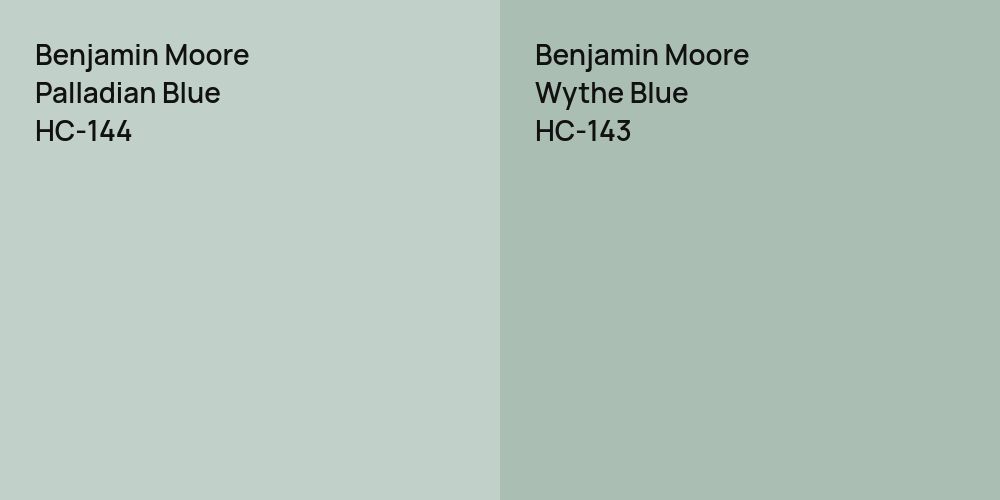 Benjamin Moore Palladian Blue vs. Benjamin Moore Wythe Blue