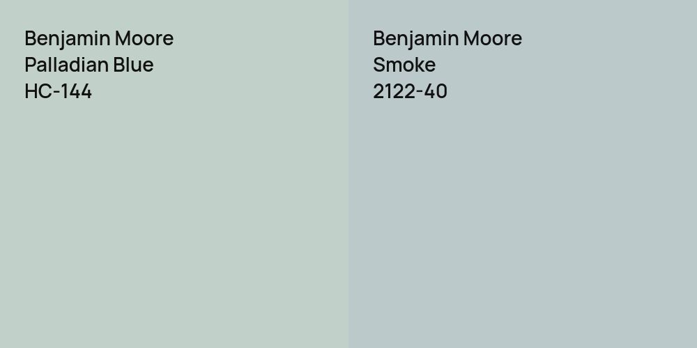 Benjamin Moore Palladian Blue vs. Benjamin Moore Smoke