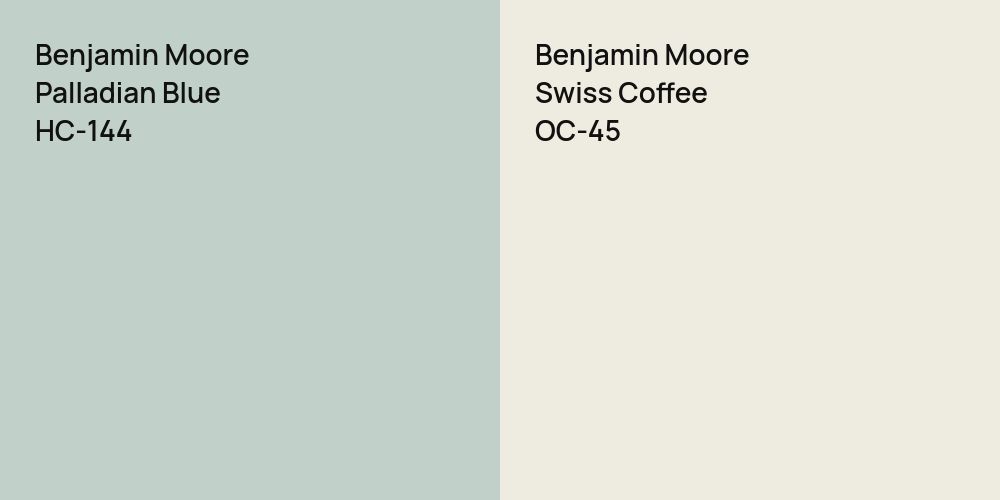 Benjamin Moore Palladian Blue vs. Benjamin Moore Swiss Coffee