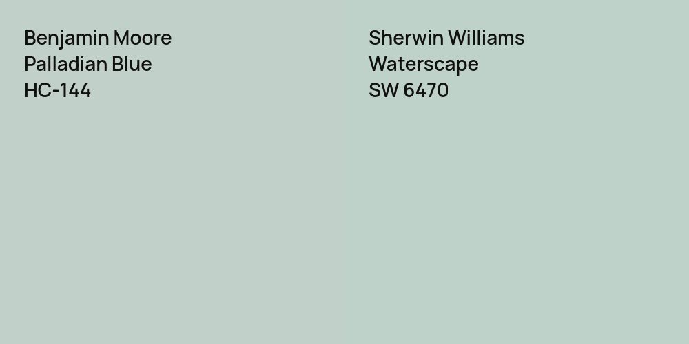 Benjamin Moore Palladian Blue vs. Sherwin Williams Waterscape