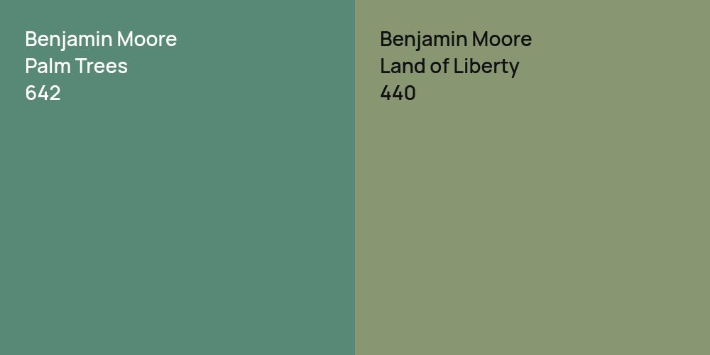 Benjamin Moore Palm Trees vs. Benjamin Moore Land of Liberty