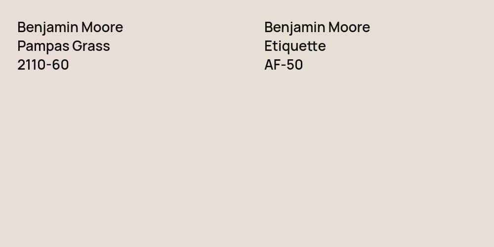 Benjamin Moore Pampas Grass vs. Benjamin Moore Etiquette