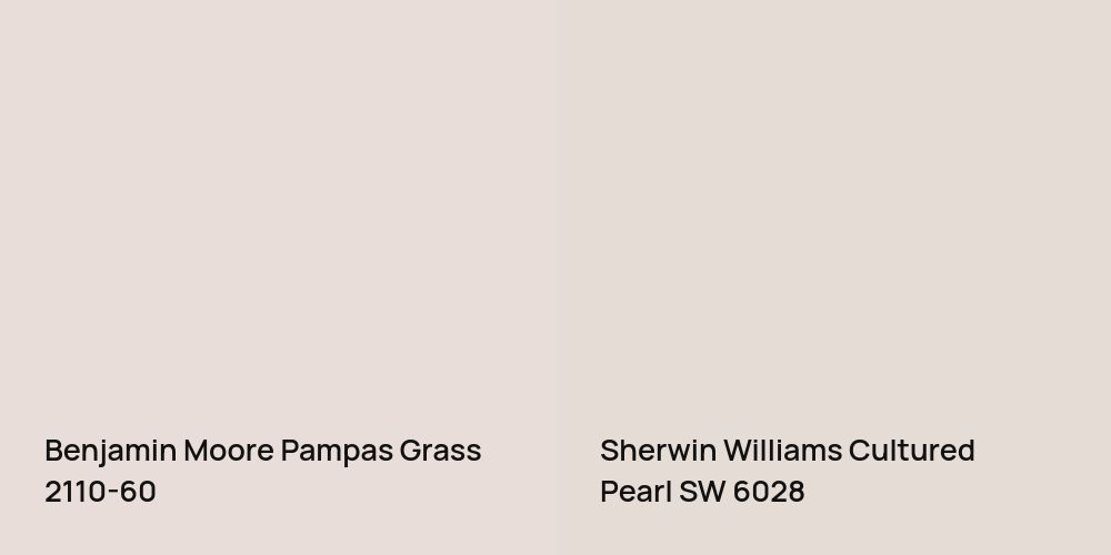 Benjamin Moore Pampas Grass vs. Sherwin Williams Cultured Pearl