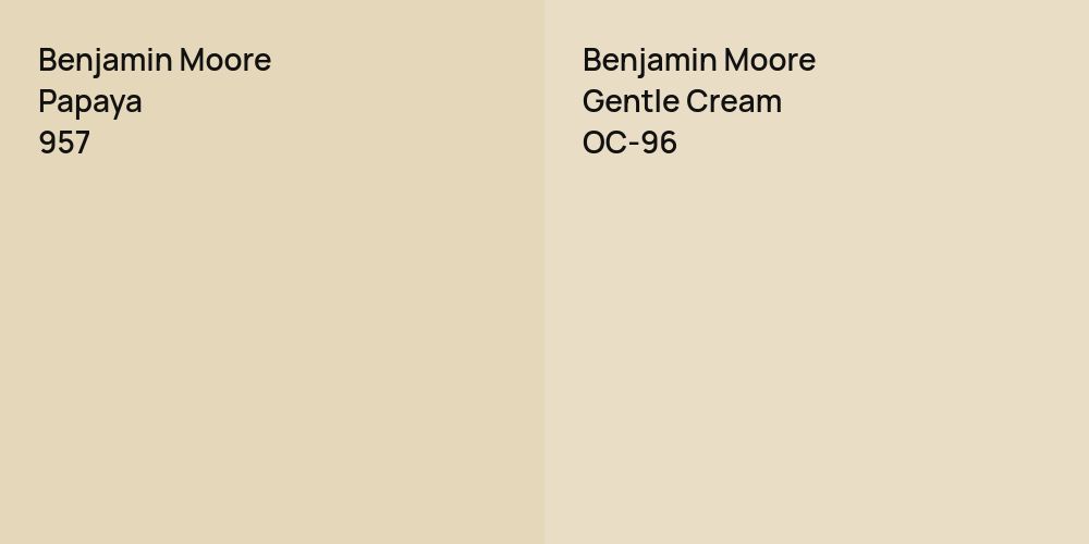 Benjamin Moore Papaya vs. Benjamin Moore Gentle Cream