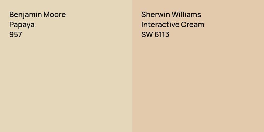 Benjamin Moore Papaya vs. Sherwin Williams Interactive Cream