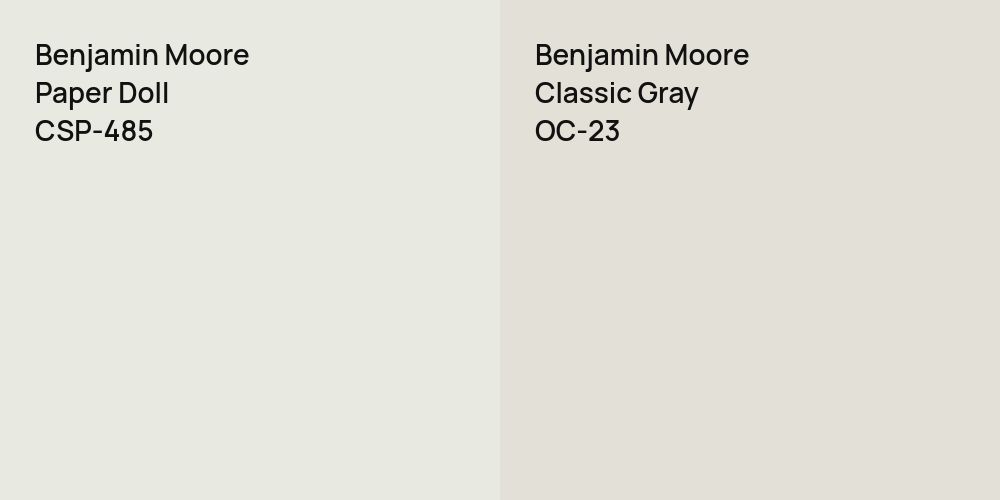 Benjamin Moore Paper Doll vs. Benjamin Moore Classic Gray