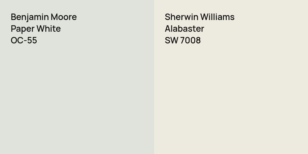 Benjamin Moore Paper White vs. Sherwin Williams Alabaster