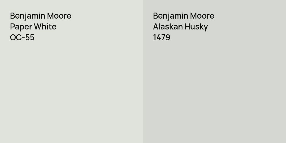 Benjamin Moore Paper White vs. Benjamin Moore Alaskan Husky