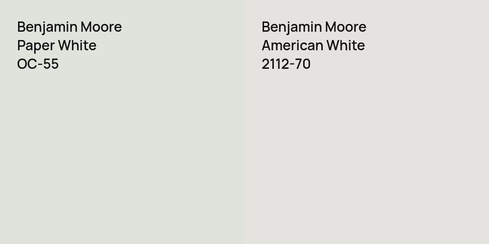 Benjamin Moore Paper White vs. Benjamin Moore American White